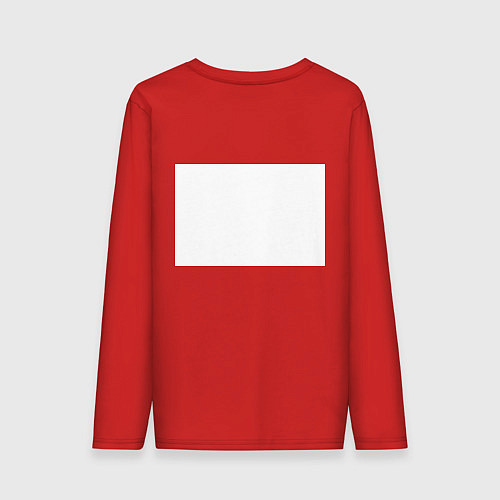 Мужской лонгслив Нарисованный волк зубами щёлк / Красный – фото 2