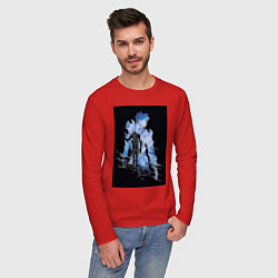 Лонгслив хлопковый мужской Поднятие уровня в одиночку охотник Джин Ву, цвет: красный — фото 2