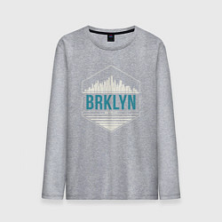 Лонгслив хлопковый мужской Brooklyn city, цвет: меланж