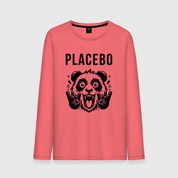 Лонгслив хлопковый мужской Placebo - rock panda, цвет: коралловый