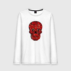 Мужской лонгслив Red decorative skull