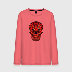 Мужской лонгслив Red decorative skull