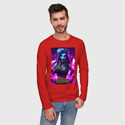Лонгслив хлопковый мужской League of Legends Akali Kda, цвет: красный — фото 2