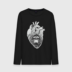Лонгслив хлопковый мужской Dead heart, цвет: черный