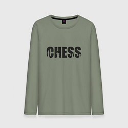 Лонгслив хлопковый мужской Chess арт, цвет: авокадо