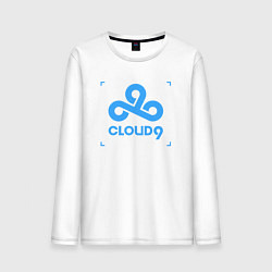 Лонгслив хлопковый мужской Cloud9 - tecnic blue, цвет: белый