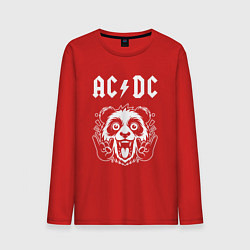 Лонгслив хлопковый мужской AC DC rock panda, цвет: красный