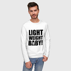 Лонгслив хлопковый мужской Light weight baby, цвет: белый — фото 2
