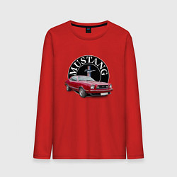 Лонгслив хлопковый мужской Форд Мустанг 1974 года, цвет: красный