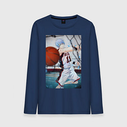 Лонгслив хлопковый мужской Баскетбол Тэцуя Куроко, цвет: тёмно-синий