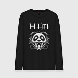 Лонгслив хлопковый мужской HIM rock panda, цвет: черный