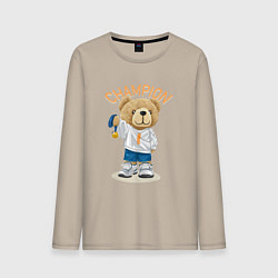 Мужской лонгслив Плюшевый медведь чемпион