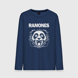 Лонгслив хлопковый мужской Ramones rock panda, цвет: тёмно-синий