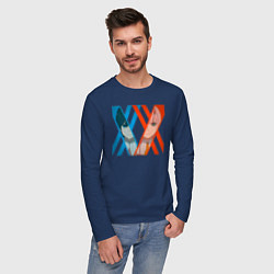 Лонгслив хлопковый мужской Хиро Зеро Ту, цвет: тёмно-синий — фото 2