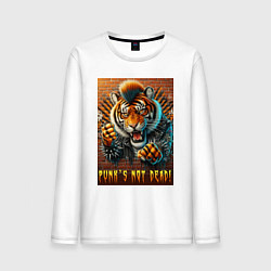 Мужской лонгслив Punks not dead - motto tiger