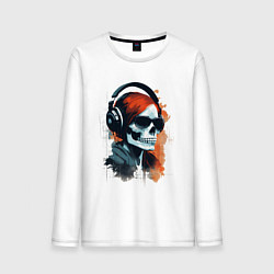 Мужской лонгслив Grunge redhead girl skull