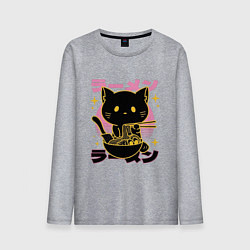 Мужской лонгслив Котик с лапшой