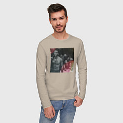 Лонгслив хлопковый мужской Ислам Махачев, цвет: миндальный — фото 2