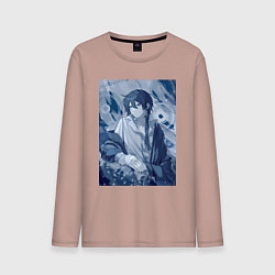 Лонгслив хлопковый мужской Ванитас врач, цвет: пыльно-розовый