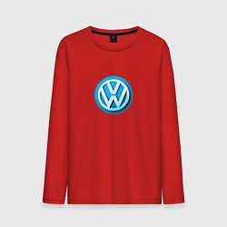 Лонгслив хлопковый мужской Volkswagen logo blue, цвет: красный