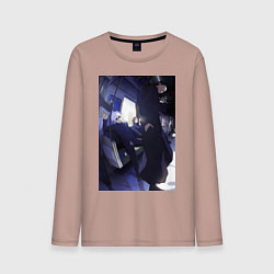 Лонгслив хлопковый мужской Магическая битва Сатору Годзё Сугуру Гэто, цвет: пыльно-розовый