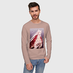 Лонгслив хлопковый мужской Очень приятно Бог Томоэ Дух-хранитель, цвет: пыльно-розовый — фото 2