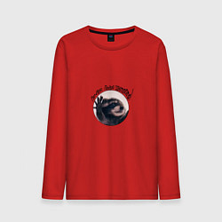 Лонгслив хлопковый мужской Енот Педро из Тик Ток, цвет: красный