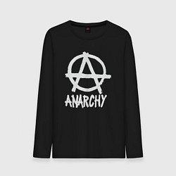 Лонгслив хлопковый мужской Символ анархизма, цвет: черный