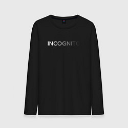Лонгслив хлопковый мужской Incognito - градиентная надпись, цвет: черный