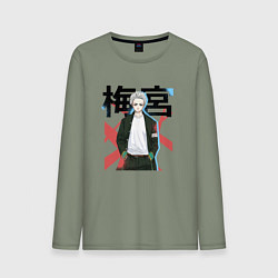 Лонгслив хлопковый мужской Ветролом - Хадзиме Умемия, цвет: авокадо