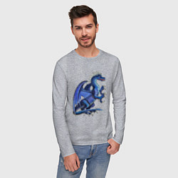 Лонгслив хлопковый мужской Azure dragon, цвет: меланж — фото 2