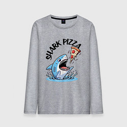 Лонгслив хлопковый мужской Shark pizza - ai art fantasy, цвет: меланж