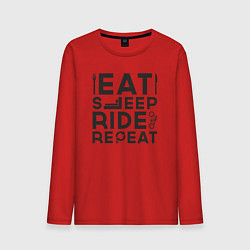 Мужской лонгслив Eat sleep ride repeat