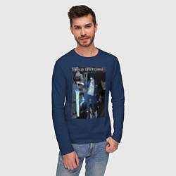 Лонгслив хлопковый мужской Поднятие уровня в одиночку Джину Сон Пробуждённый, цвет: тёмно-синий — фото 2