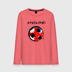 Лонгслив хлопковый мужской Football England, цвет: коралловый