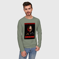 Лонгслив хлопковый мужской Carmageddon driver, цвет: авокадо — фото 2