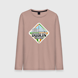 Лонгслив хлопковый мужской Ireland Dublin, цвет: пыльно-розовый