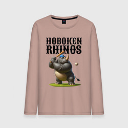 Лонгслив хлопковый мужской Rhino - cool batter, цвет: пыльно-розовый
