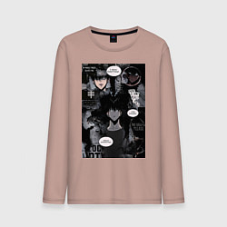 Лонгслив хлопковый мужской Поднятие уровня в одиночку Джину Сон коллаж, цвет: пыльно-розовый