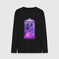 Лонгслив хлопковый мужской Violet tardis, цвет: черный