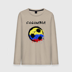 Лонгслив хлопковый мужской Сборная Колумбии, цвет: миндальный