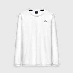 Лонгслив хлопковый мужской Крест Царя Константина черный, цвет: белый