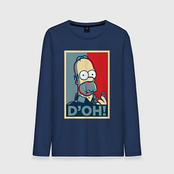 Лонгслив хлопковый мужской Homer with donut, цвет: тёмно-синий