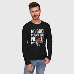 Лонгслив хлопковый мужской No god please no - the office, цвет: черный — фото 2