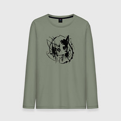Лонгслив хлопковый мужской Тёмное зеркало души, цвет: авокадо