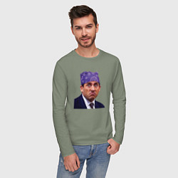 Лонгслив хлопковый мужской Prison mike Michael Scott офис, цвет: авокадо — фото 2