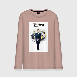 Лонгслив хлопковый мужской The office characters, цвет: пыльно-розовый