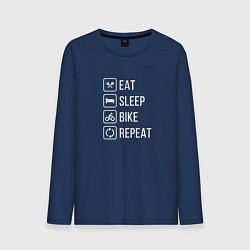 Мужской лонгслив Eat sleep bike repeat