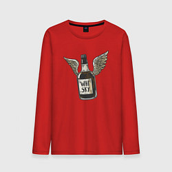 Лонгслив хлопковый мужской Крылатый виски, цвет: красный