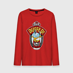 Лонгслив хлопковый мужской Duff beer with Homer, цвет: красный